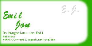 emil jon business card